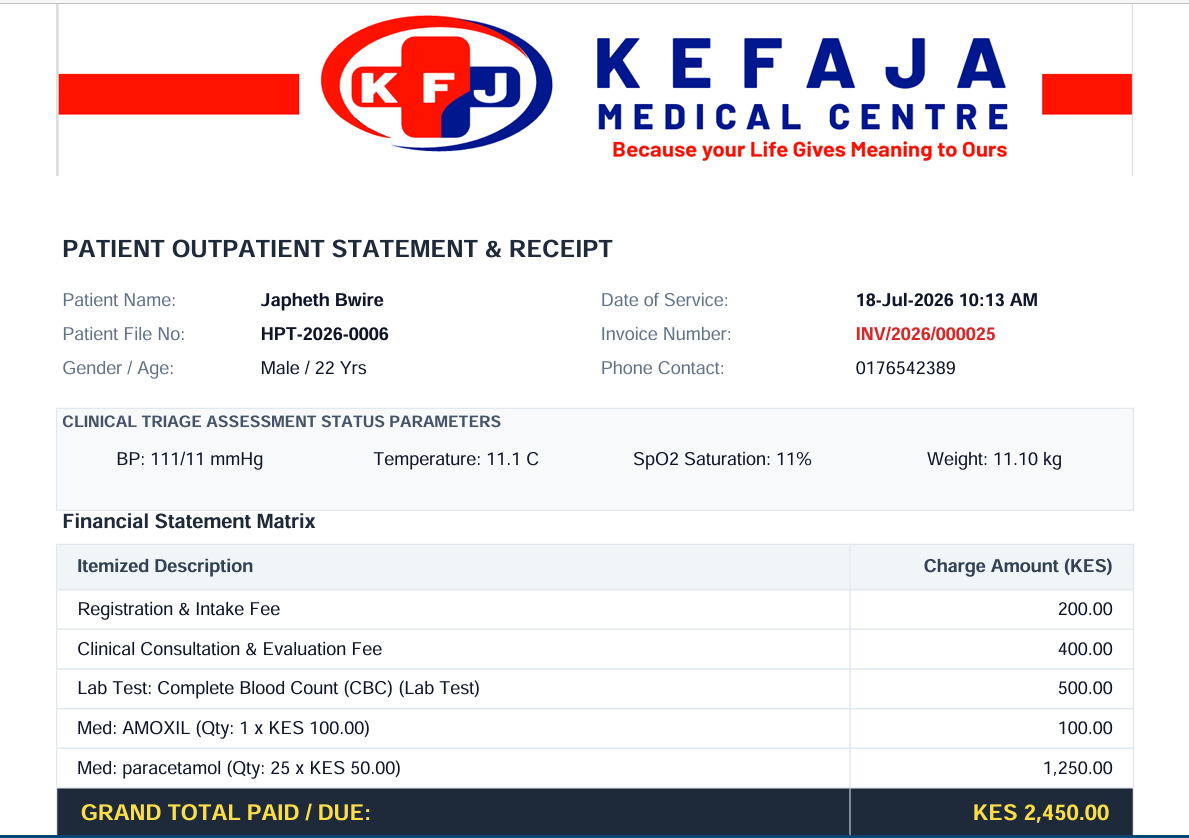 Dynamic Triage Receipt